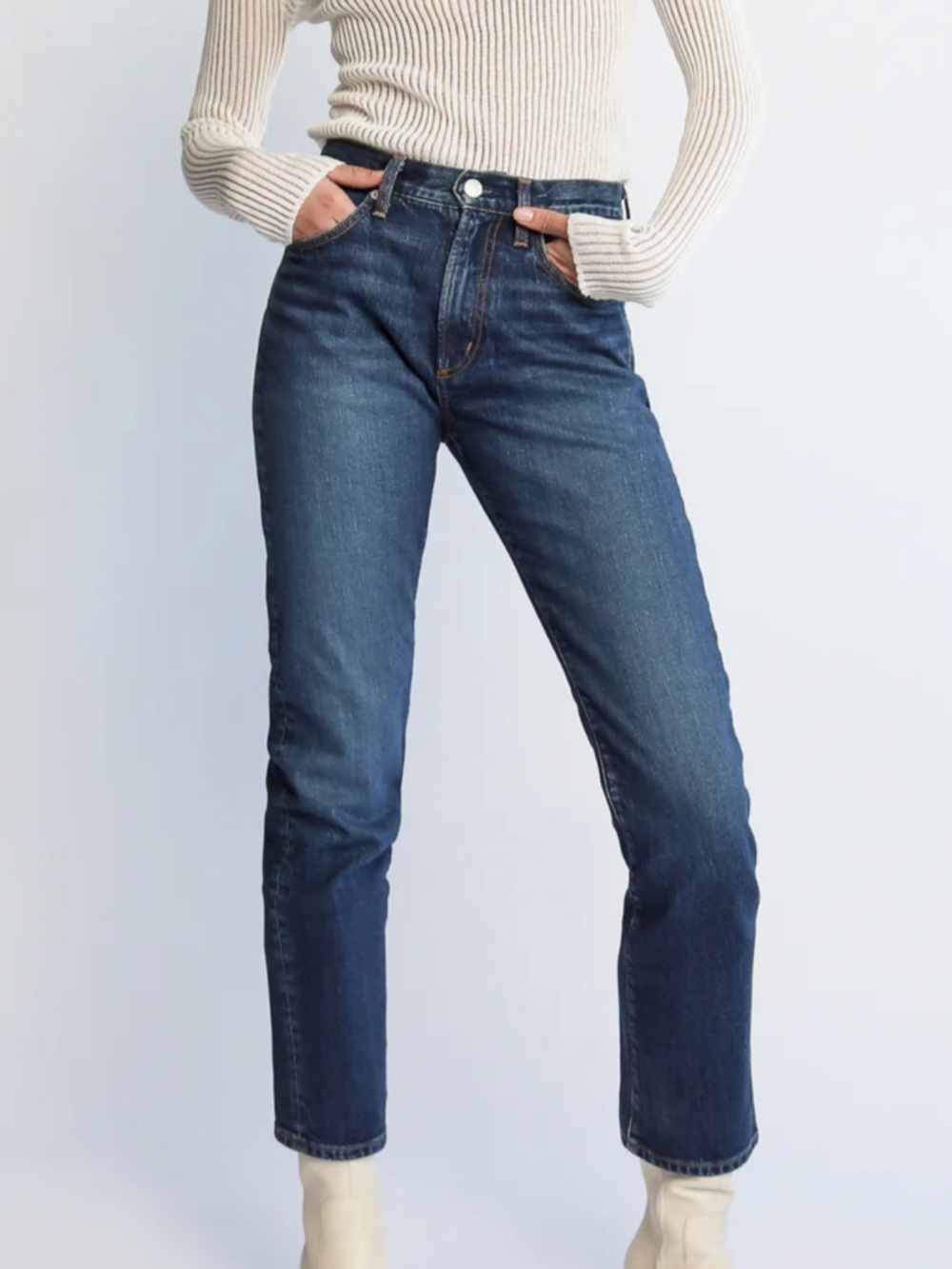 Daily Blue Jeans Women Size 25 Dark Wash Straight Stretch Denim Mid Rise Classic